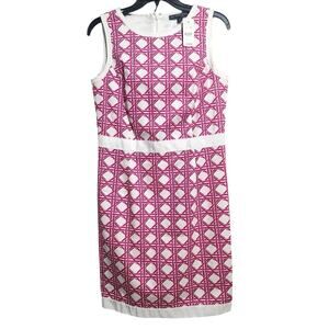 Brooks Brothers Pink and White Geometric Dress